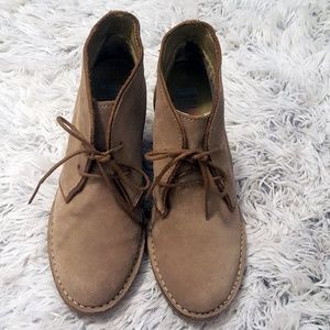 Bussola | Tan Suede Lace Up Wedge Ankle Boots 38